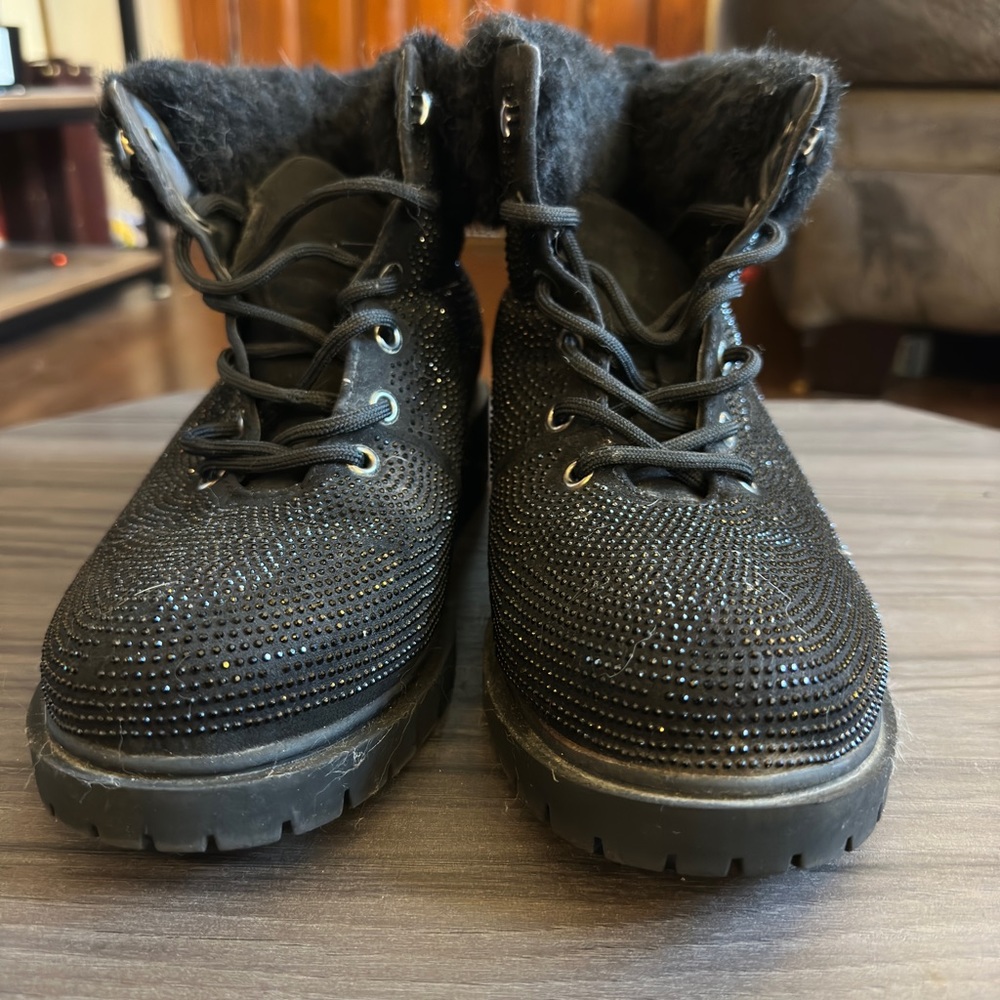 Torrid Rhinestone Faux Fur Boots